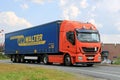 New Iveco Stralis Hi-Way Semi Truck on the Road Royalty Free Stock Photo